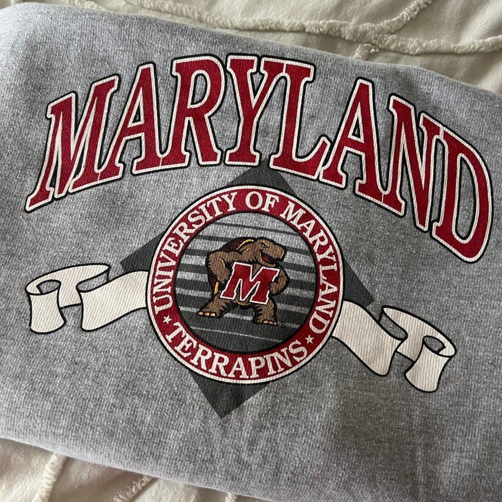 Maryland Simple Ribbon University Of Maryland Crewneck Sweatshirt